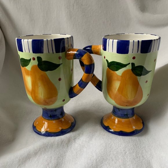 Vintage Set of 2 Milson & Louis Hand Painted Mugs - Picture 3 of 4